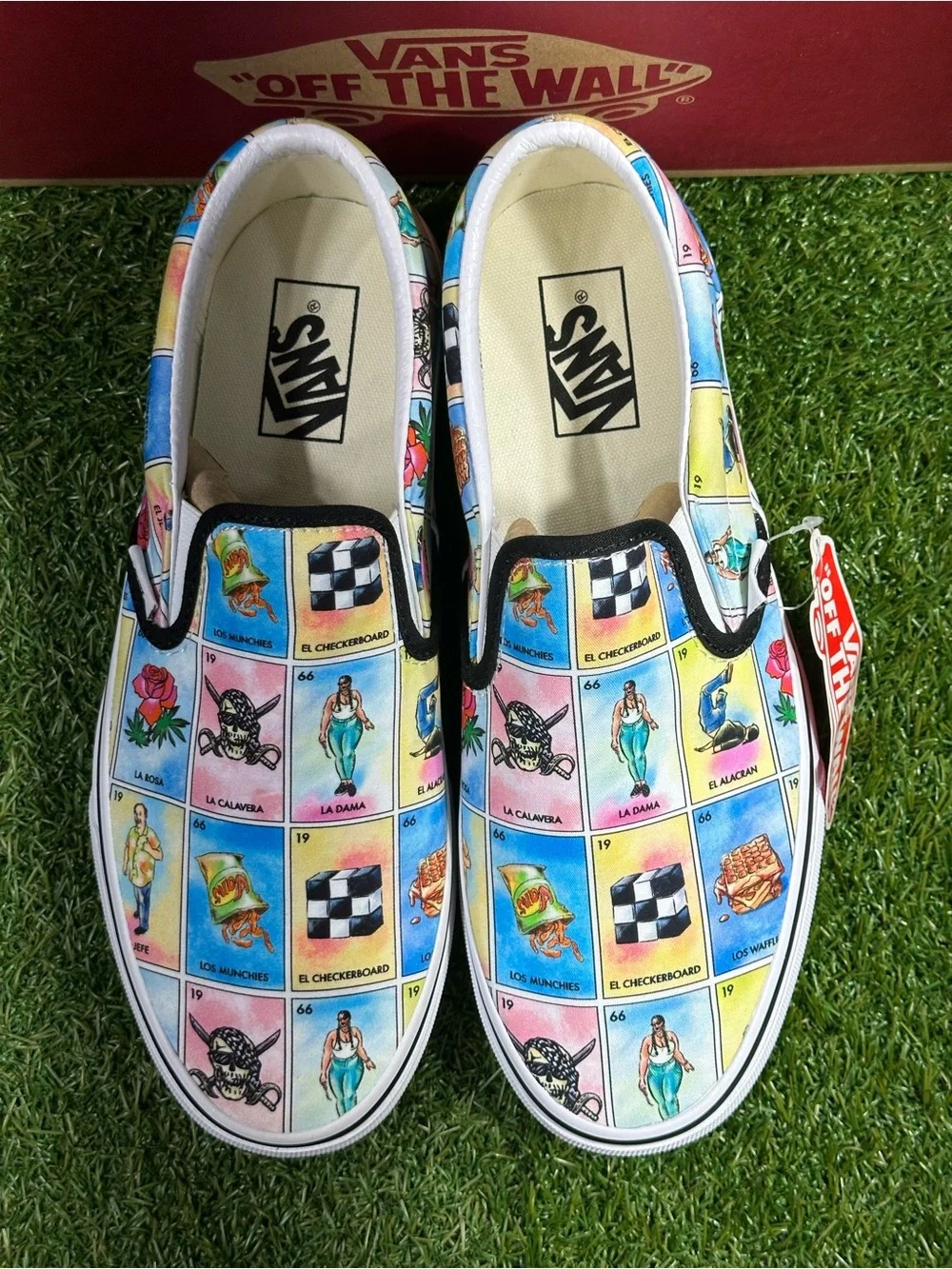 Vans Classic Slip-On Los Vans, Multicolor/ white, Men’s 9/Women 10.5  VN0A4U38WN